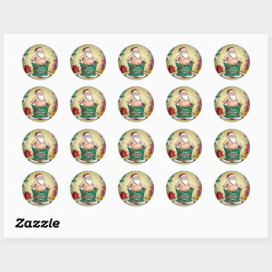 Funny Dirty Santa Christmas Collection Classic Round Sticker
