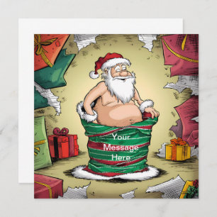 Funny Dirty Santa Christmas Collection Invitation