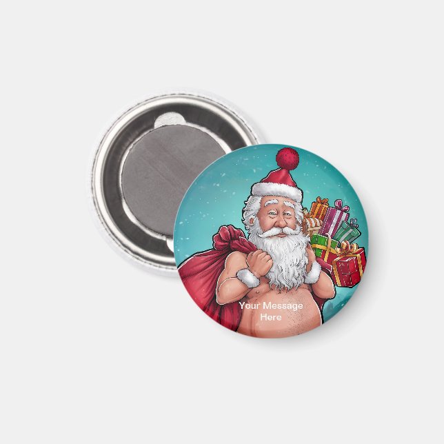 Funny Dirty Santa Christmas Collection Magnet (Front/Back)