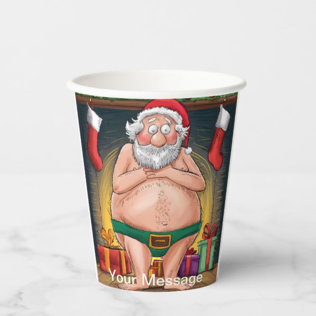 Funny Dirty Santa Christmas Collection Paper Cups (Front)