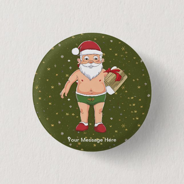 Funny Dirty Santa Christmas Collection Paper Cups 3 Cm Round Badge (Front)