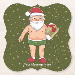 Funny Dirty Santa Christmas Collection Paper Cups Coaster