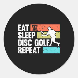 Funny Disc Golf Art For Men Women Golf Player Disc Classic Round Sticker