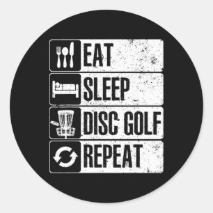 Funny Disc Golf Art For Men Women Golf Player Disc Classic Round Sticker