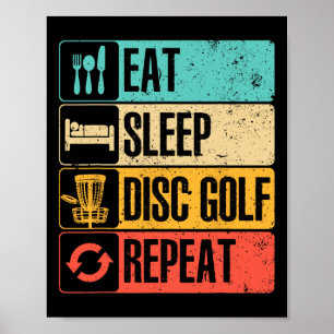 Funny Disc Golf Art For Men Women Golf Player Disc Poster