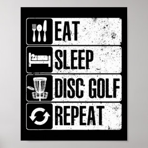 Funny Disc Golf Art For Men Women Golf Player Disc Poster