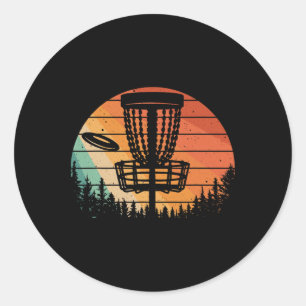 Funny Disc Golf Art For Men Women Kids Disc Golfer Classic Round Sticker