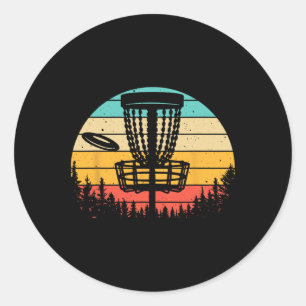 Funny Disc Golf Art For Men Women Vintage Disc Gol Classic Round Sticker