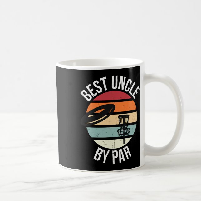 Funny Disc Golf Best Uncle By Par Frisbee Dad Toss Coffee Mug (Right)