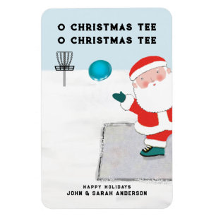 Funny Disc Golf Christmas Card Magnet