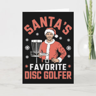 Funny Disc Golf Christmas Men Xmas Disc Golf Santa Card