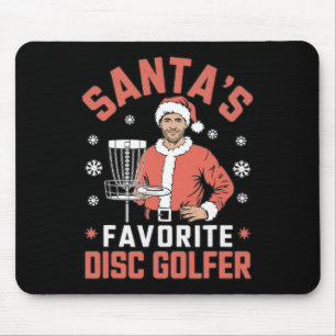 Funny Disc Golf Christmas Men Xmas Disc Golf Santa Mouse Pad