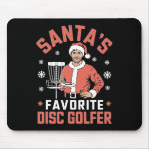 Funny Disc Golf Christmas Men Xmas Disc Golf Santa Mouse Pad
