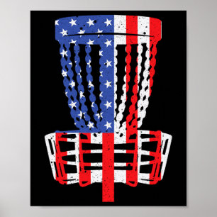 Funny Disc Golf Designs For Men Women American Fla Poster