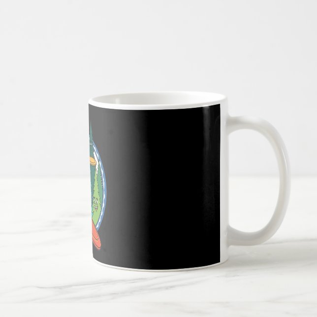 Funny Disc Golf Flying Disc Sket Forest Scene  Coffee Mug (Right)