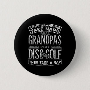 Funny Disc Golf Grandpa Fathers Day Disc Golfing 6 Cm Round Badge