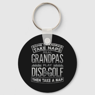 Funny Disc Golf Grandpa Fathers Day Disc Golfing Key Ring