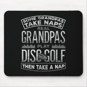 Funny Disc Golf Grandpa Fathers Day Disc Golfing Mouse Pad