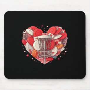 Funny Disc Golf Heart Valentine Disc Golf Womens M Mouse Pad