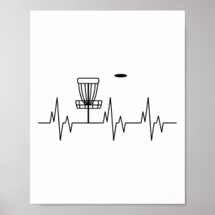 Funny Disc Golf Heartbeat Cute Alternative Sports  Poster
