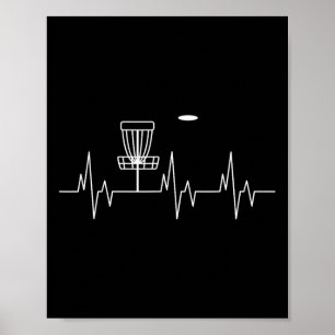 Funny Disc Golf Heartbeat Cute Alternative Sports  Poster