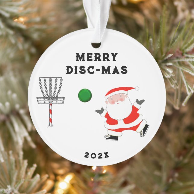 Funny Disc Golf Holiday Gift Ornament (Tree)
