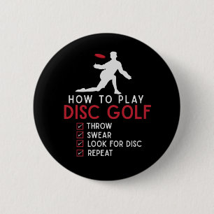 Funny Disc Golf Instruction Frisbee Disc Golfing 6 Cm Round Badge