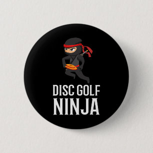 Funny Disc Golf Ninja Gift Golfer Disc Player Men  6 Cm Round Badge