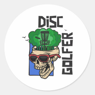 Funny Disc Golf On The Brain - Disc Golf Classic Round Sticker
