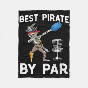 Funny Disc Golf Pirate Skeleton Halloween Frisbees Fleece Blanket