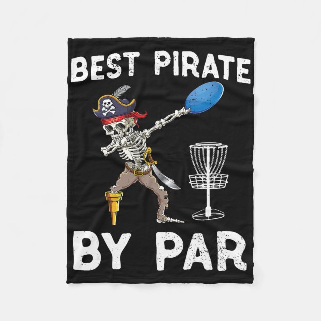 Funny Disc Golf Pirate Skeleton Halloween Frisbees Fleece Blanket (Front)