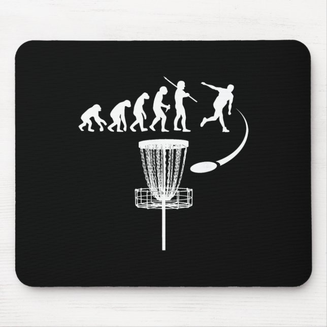 Funny Disc Golf Player Clothes Evolution Humour Me Mouse Pad (Front)