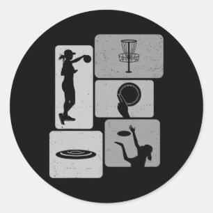 Funny Disc Golf Player Cool Flying Disc Sports Ent Classic Round Sticker