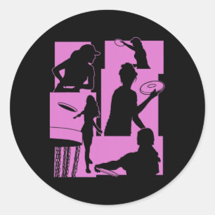 Funny Disc Golf Player Cool Flying Disc Sports Ent Classic Round Sticker