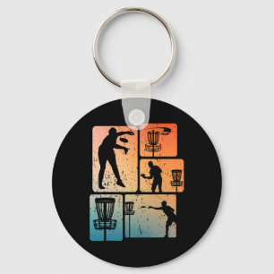Funny Disc Golf Player Cool Flying Disc Sports Ent Key Ring