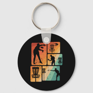 Funny Disc Golf Player Cool Flying Disc Sports Ent Key Ring