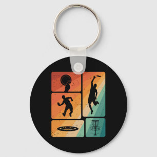 Funny Disc Golf Player Cool Flying Disc Sports Ent Key Ring