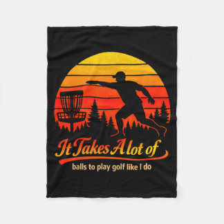 Funny Disc Golf Player Distressed Vintage Sunset Fleece Blanket