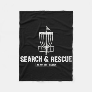Funny Disc Golf Player Humour Search And Rescue No Fleece Blanket