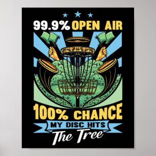 Funny Disc Golf Player Poster