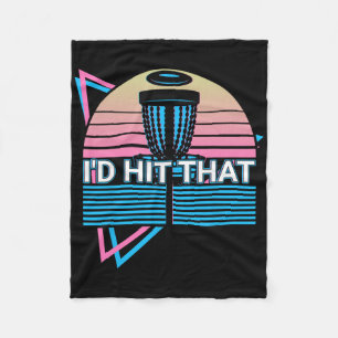 Funny Disc Golf Player Retro I'd Hit That  Fleece Blanket