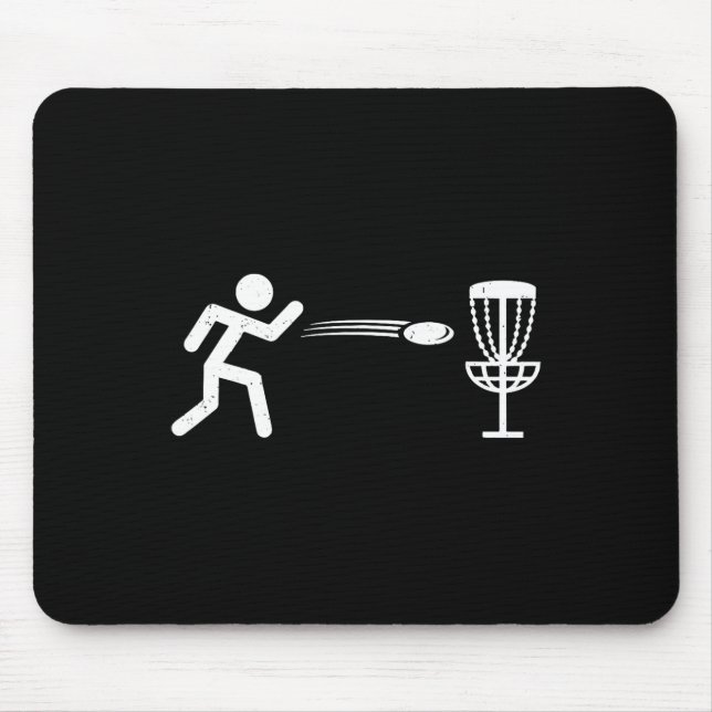 Funny Disc Golf Player Stick Figure Disc Golf  Mouse Pad (Front)