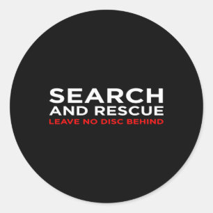 Funny Disc Golf Retro Frisbee Search And Rescue Classic Round Sticker
