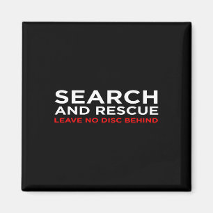 Funny Disc Golf Retro Frisbee Search And Rescue  Magnet