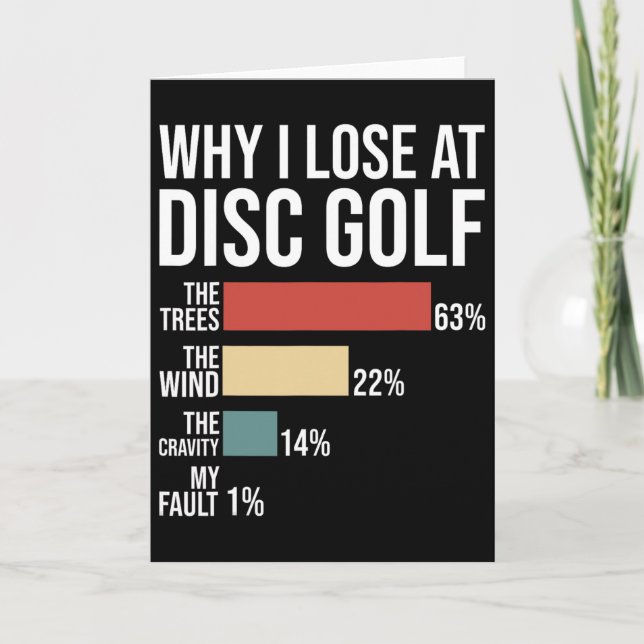 Funny Disc Golf Saying Frisbee Throwers Disc Golf  Card (Front)