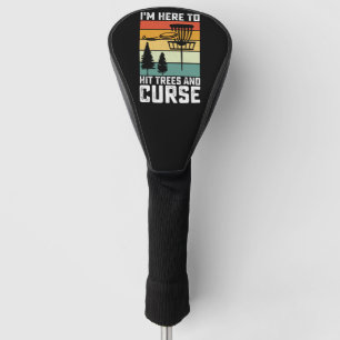 Funny Disc Golf Shirt Hit Trees and Curse Retro Head Cover