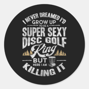 Funny Disc Golf Shirt Men Husnd Fathers Day Disc G Classic Round Sticker