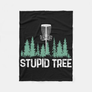 Funny Disc Golf Stupid Tree Minimalist  Fleece Blanket