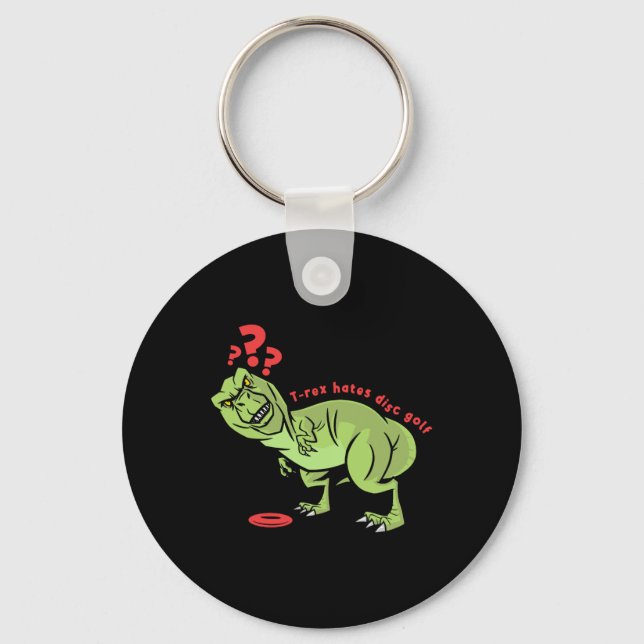 Funny Disc Golf T Rex Kids  Key Ring (Front)