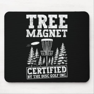 Funny Disc Golf Tree Magnet Mouse Pad